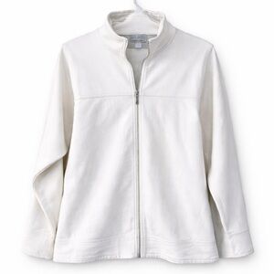 Elegant Cream Zip-Up Sweater